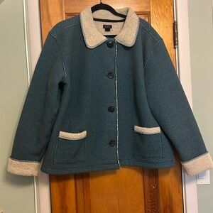 Alps Women's XL Blue Sherpa Collar Lined Jacket Front Pockets